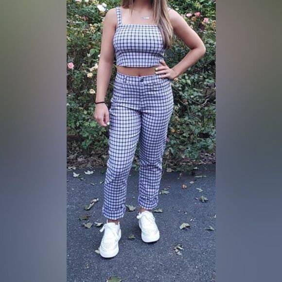 Hollister Advanced Stretch Plaid Crop Top Size XS - Picture 10 of 11